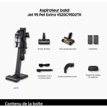 Aspirateur balai SAMSUNG Jet 95 Pet 2 Batteries VS20C95D2TK – Image 3