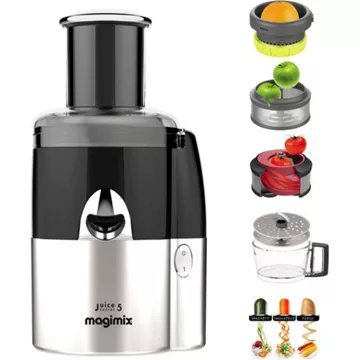 Extracteur de jus MAGIMIX 18093F Juice Expert 5 Chrome et Noir