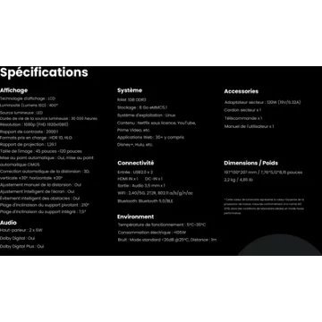 Vidéoprojecteur portable DANGBEI N2 Blanc, sous licence Netflix – Image 10