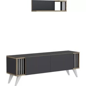 Meuble TV							HELLOSHOP26				Meuble TV à 2 portes avec étagère murale