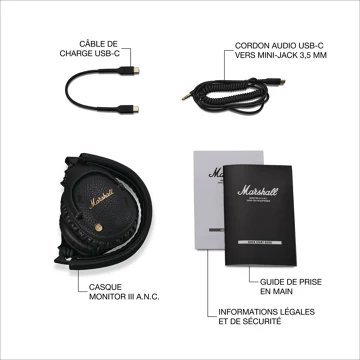 Casque MARSHALL Monitor III ANC Noir – Image 10