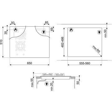 Table mixte SMEG PM6643R - Image 4