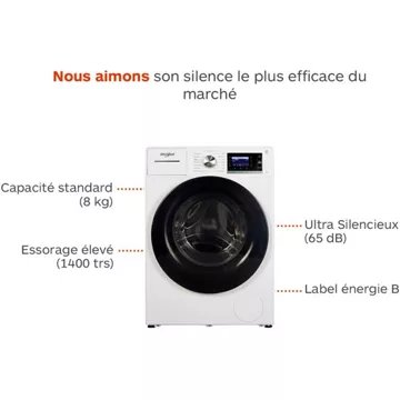 Lave linge hublot WHIRLPOOL W6XW845WBFR Supreme silence – Image 3