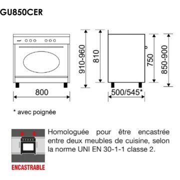 Piano de cuisson gaz GLEM GU850CER - Image 4