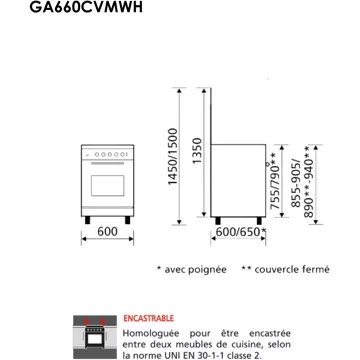 Piano de cuisson gaz GLEM GX960CVIX - Image 3