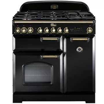 Piano de cuisson gaz FALCON DELUX90 MIXT NOIR/LAITON