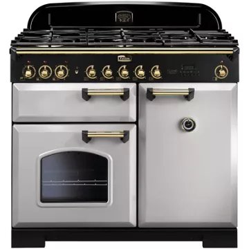 Piano de cuisson gaz FALCON CLASSIC DELUXE 100 GRIS PERLE LAITON – Image 2
