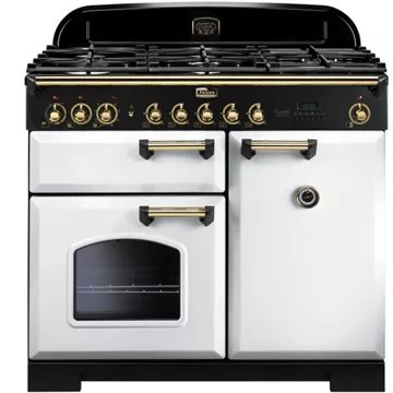 Piano de cuisson gaz FALCON CLASSIC DELUXE 100 BLANC LAITON