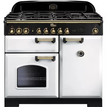 Piano de cuisson gaz FALCON CLASSIC DELUXE 100 BLANC LAITON – Image 2