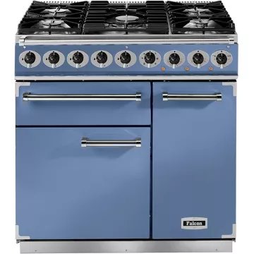 Piano de cuisson gaz FALCON Semi Pro DELUXE 90 BLEU DE CHINE NICKEL
