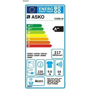 Sèche linge pompe à chaleur ASKO T209H.W – Image 8