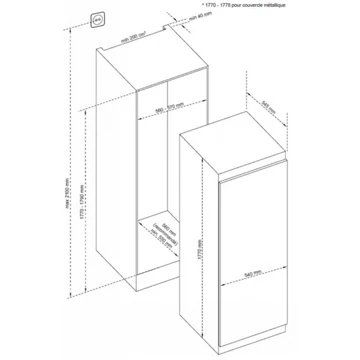 Réfrigérateur 1 porte encastrable DE DIETRICH DRL1770EB – Image 3