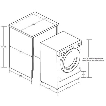 Lave linge séchant hublot encastrable HAIER HWD90B416FWB-FR – Image 12