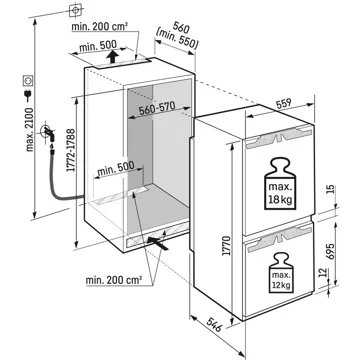Réfrigérateur combiné encastrable LIEBHERR ICBNbsci5173-22 BioFresh – Image 6